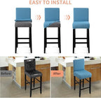 Fuloon Waterproof Barstool Covers Chair Slipcovers, Lake Blue, 4 Pack - Image 5