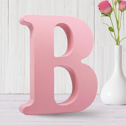 AOCEAN 6 Inch Pink Wood Letters Unfinished Wooden Letters by AOCEAN