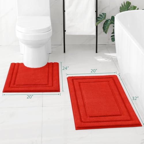 HOMEIDEAS Bathroom Rugs Sets 2 Piece, Super Soft and Absorbent Non Slip - Image 2