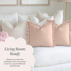BEBE BASK Scalloped Pillow Cover Set of 2, Cotton - Image 6