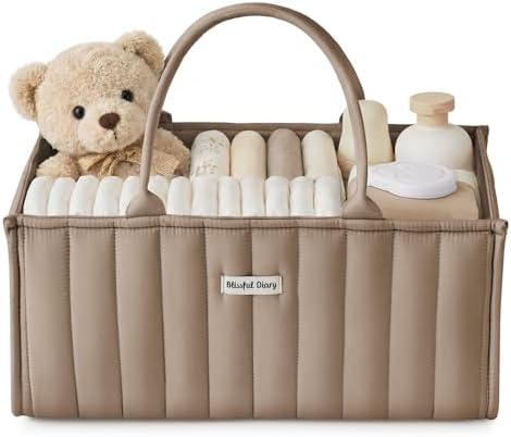 Blissful Diary Baby Diaper Caddy Organizer, Nursery Storage, Mocha Brown by BlissfulDiary