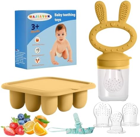 Baby Breastmilk Popsicle Molds & Baby Fruit Feeder, Baby Food Freezer Tray by WAJIAYON