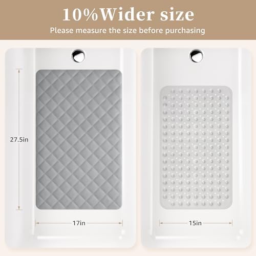 Yolife Bathtub Shower Mat Non Slip, Natural Rubber Bath Tub Floor Liner Mats - Image 4
