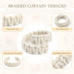 Boho Curtain Tiebacks, Braided Curtain Holdbacks - Image 4