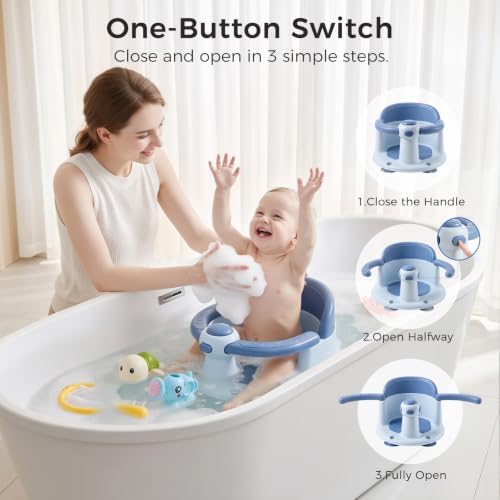 Baby Bath Seat for Babies 6 Months & Up, Temperature Alert Baby Bathtub Seat - Image 2