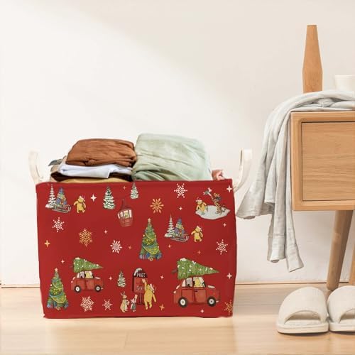 Winnie Theme Christmas Storage Basket, Hamper Winnie Baby Stuff Collapsible - Image 5