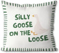 Cute Green Silly Goose Pillow Cover Toddler Boy Bedroom Decor by Unknown