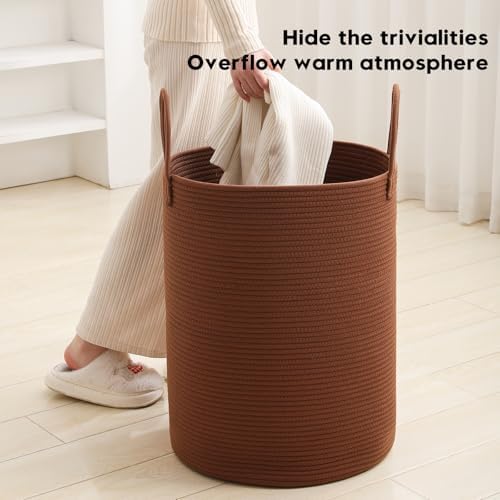 Laundry Basket Hamper Tall Rope Storage Woven - Image 2