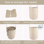 XUANGUO Cotton Rope Laundry Basket Hamper - Image 7
