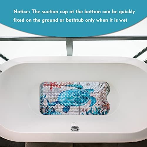 MOLFUJ Non Slip Bathtub Mat for Bathroom, 40 X 16 Inch Sea Turtle Bath Tub Mat - Image 6