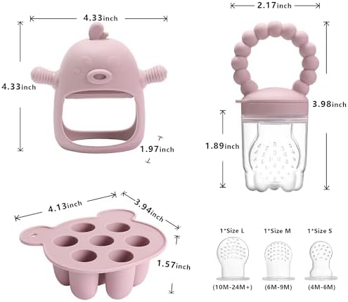 3-in-1 Baby Food & Fruit Feeder Set – Breastmilk Popsicle Mold - Image 3