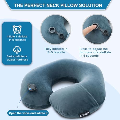 Keemall Inflatable Travel Neck Pillow - Image 3