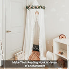 OldPAPA Kids Bed Canopy with Pom Pom Hanging Mosquito Net - Image 6