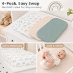 4 Pack Bassinet Sheets Compatible - Image 4