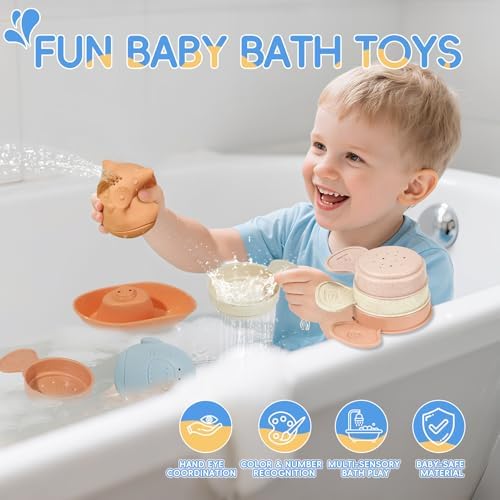 Baby Bath Toys 16 Pack Easy-Clean & Squeezable Silicone Bath Toys - Image 2