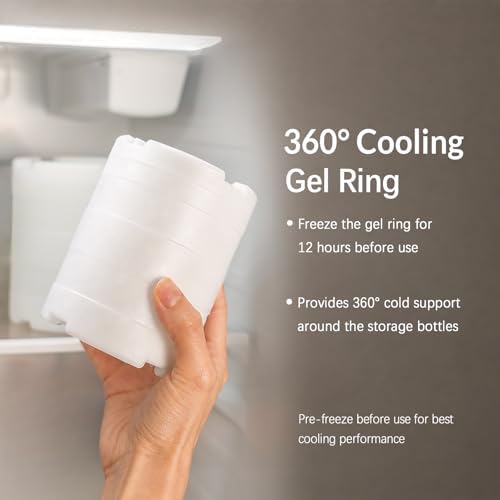 22oz Premium Stainless Steel Breast Milk Cooler, 360° Cooling Gel Ring - Image 4