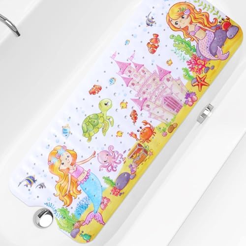 Baby Bath Mat 40x16in Cartoon Kids Bathtub Mat Non Slip by HJJWNDDNG