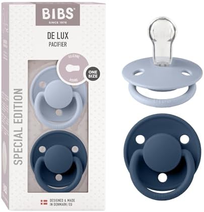 BIBS Pacifiers OneSize | 2-Pack Soothers | BPA-Free Symmetrical Nipple | Made by BIBS