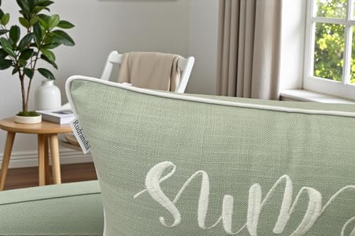 Rudransha Sweet Dreams Embroidered 12x18 Lumbar Pillow Cover, Light Green - Image 5
