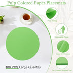 SHACOS 100 pcs Round Paper Placemats Disposable 13 inch Colored Paper Place Mats - Image 4