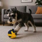 Glory To Dog Puppy/Small Breed Snuffle Ball Toy Bright Yellow & Royal Blue - Image 2