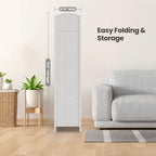 6 Panel Folding Room Divider, Woven Privacy Screen - Image 7
