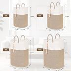 65L Woven Laundry Basket for Clothes, Large Rectangle Laundry Hampers - Image 4