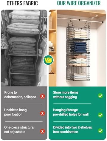 Hanging Closet Organizer, 4 Tier Metal Closet Organizers and Storage - Image 5