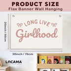 Lacama Girl Room Decor, Long Live Girlhood Linen Banner Hanging Flag - Image 4