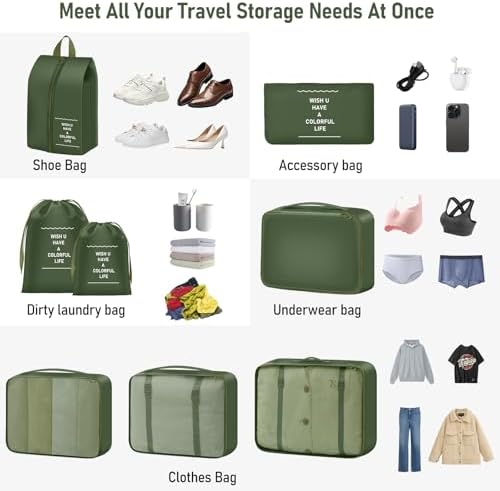 Packing Cubes for Travel 8 Set Luggage Organizer Bags - Image 4