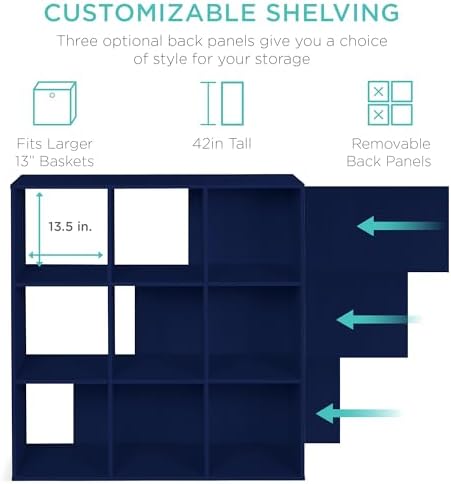 Best Choice Products Kids Bookcase 9-Cube Storage Organizer, 13.5in Shelf - Image 3