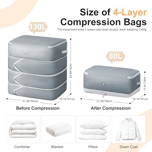 Comforter Storage Bag - 130L Large Capacity Blanket Storage Bags 4-Layer Ultra - Image 2