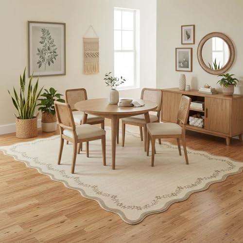 GarveeHome 6x9 Scalloped Area Rug Soft Washable Rug - Image 2