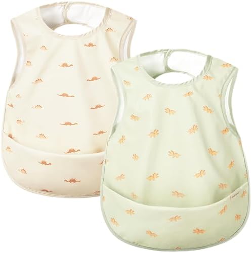 KeaBabies Waterproof Bibs for Baby Girl, 2-pk Lightweight by KeaBabies