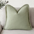 Foindtower Decorative Linen Fringe Throw Pillow Covers Cozy Boho Farmhouse by Foindtower