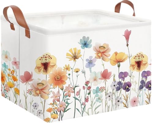 NTAOHAMPER Boho Flower Nursery Basket, Fall Wildflower Storage Bin by NTAOHAMPER