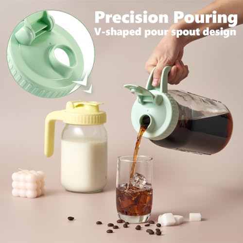 32oz Glass Pitcher with Lid & V-shaped Pour Spout - Image 3