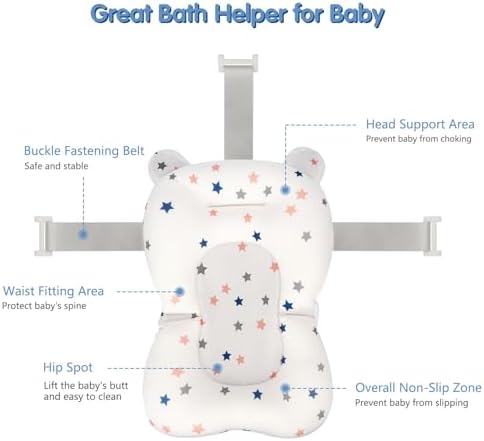 Colorlife Baby Bath Seat Support Net Infant Bathing Seat Support Mat, - Image 2