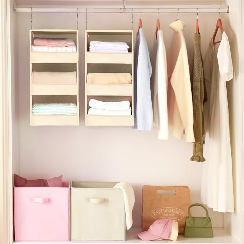 GRANNY SAYS 3-Shelf Hanging Closet Organizer, Foldable Storage - Image 4
