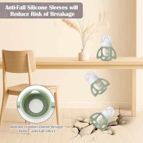 BUSOHA 3 Pack Silicone Sleeves for Pigeon 5oz Glass Baby Bottle - Image 3