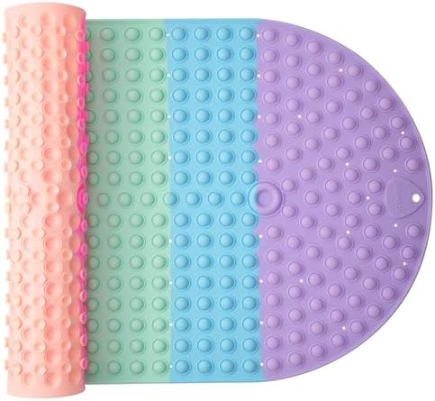 Silicone Push Pop Bath Mat – 33"x17.3" Extra Large Rainbow Bathtub Mat by joiyota