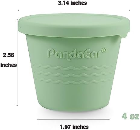 PandaEar 12 Pack Silicone Baby Food Storage Containers, 4 oz - Image 3