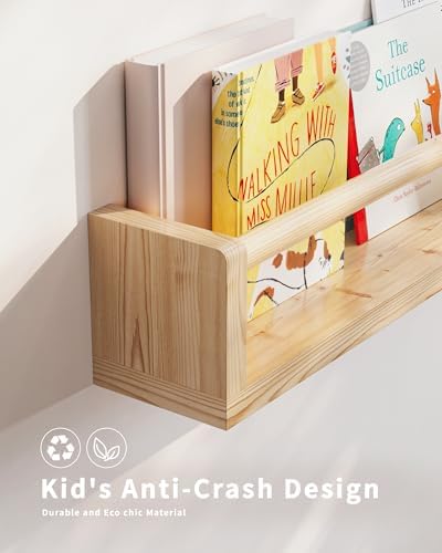 Seocry Nursery Book Shelves, 4 Pack, Wall Book Shelves - Image 3