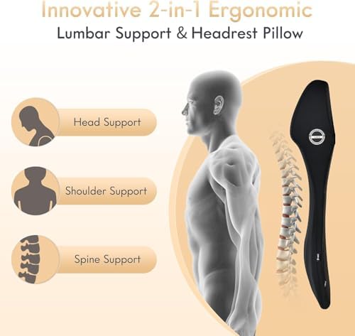 FLORICH Car Seat Cushion and Lumbar Support Headrest Pillow Memory Foam - Image 2