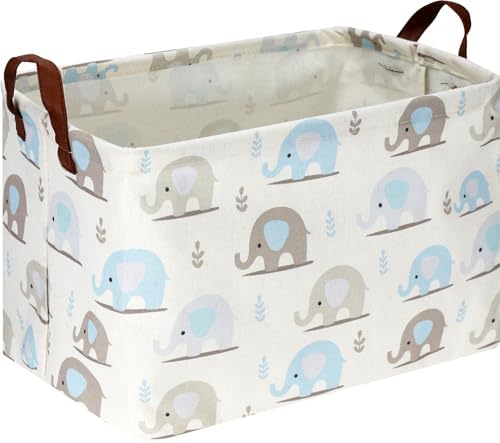 NTAOHAMPER Rectangular Blue Elephant Storage Basket, Collapsible Gift Basket by NTAOHAMPER