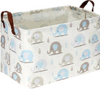 NTAOHAMPER Rectangular Blue Elephant Storage Basket, Collapsible Gift Basket by NTAOHAMPER