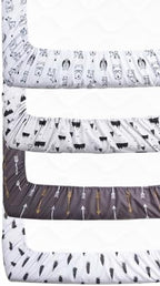 4 Pack Woodland Forest Animals Wood Neutral Unisex Fitted Baby Crib Sheets Set - Image 6