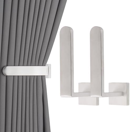 Groleca 2 Pack Metal Curtain Holdbacks Modern Curtain Tiebacks by GROLECA