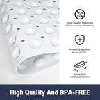 Extra Long Bathtub Mat Non Slip Bath Mat White 40"x16" Full Size - Image 6