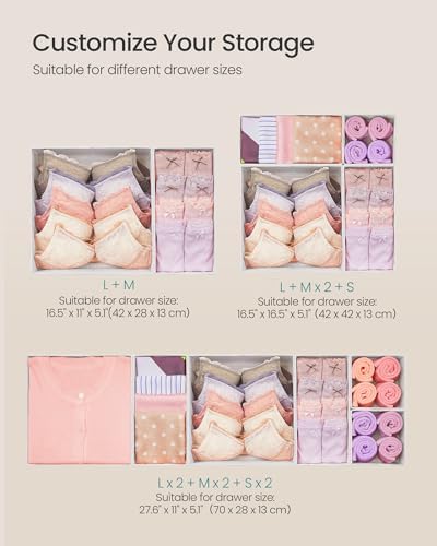 SONGMICS Drawer Organizers, Foldable Fabric Storage Boxes - Image 5